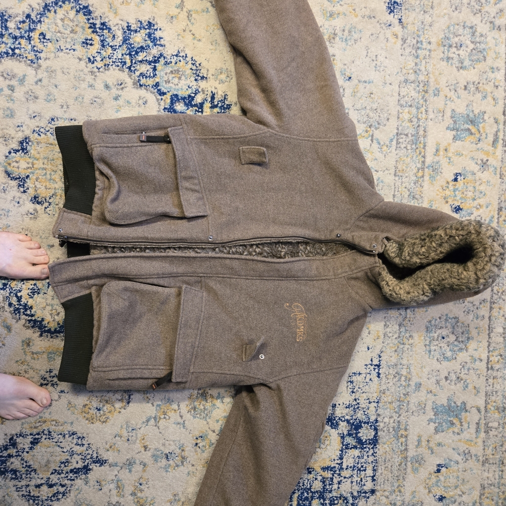 Super Heavy Winter Brown Hooded Jacket with Faux Fur Lining